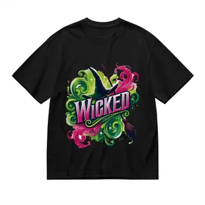 Men's WICKED The Musical Inspired T-Shirt - Wizard of Oz Wicked Witch & Elphaba Graphic Tee, Casual Round Neck Short Sleeve Summer Shirt for Gym, Running, Casual Attire & Themed Events,Big size loose