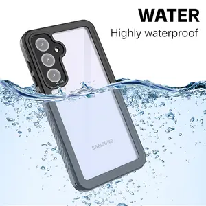 Fin IP68 Waterproof Case for Samsung Galaxy S25 S24 FE S23 Ultra S22 Plus Cover Full Body Protection DustProof Diving Cover Fundas