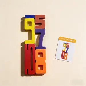 Digital building block educational toys, Number counting blocks, large particles are safe to grasp, concentration training STEM mathematics is suitable for 3-6 year old children's education, including addition and subtraction digital cognitive cards