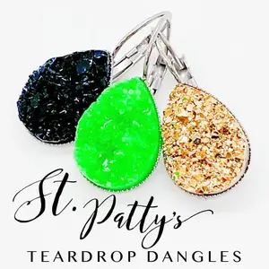 Big As Texas Teardrop Dangle Earrings - Neon Green