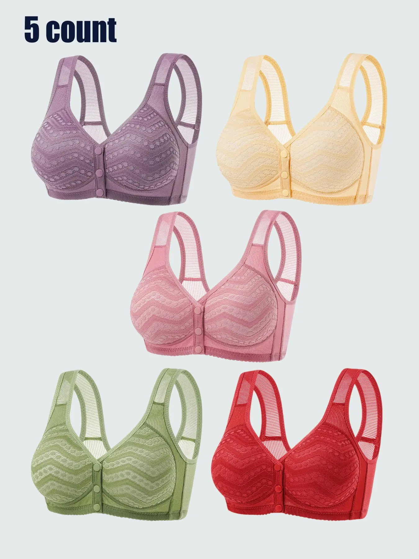 Women's Front Buckle Sports Bra Set, Sport Bras, Exercise Bra, Workout Bra, Soft Comfortable Breathable Daily Bra, Push Up Plunge, Medium Support, All Seasons Lingerie