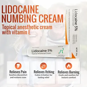 Maximum Strength 5% Lidocaine Hemorrhoid Treatment Cream for External and Internal Hemorrhoids Treatment Burn Itch Pain Relief Topical Anorectal Cream - 30 Gram Tube Made in USA