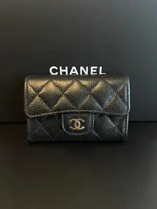 Pre-owned CHANEL LEATHER Small Leather Goods CAVIAR CARD HOLDER