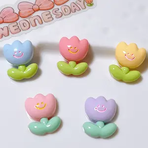 diy resin jewelry accessories wholesale hair accessories cream glue handmade material glossy jelly color smiley tulip Handmade Accessory