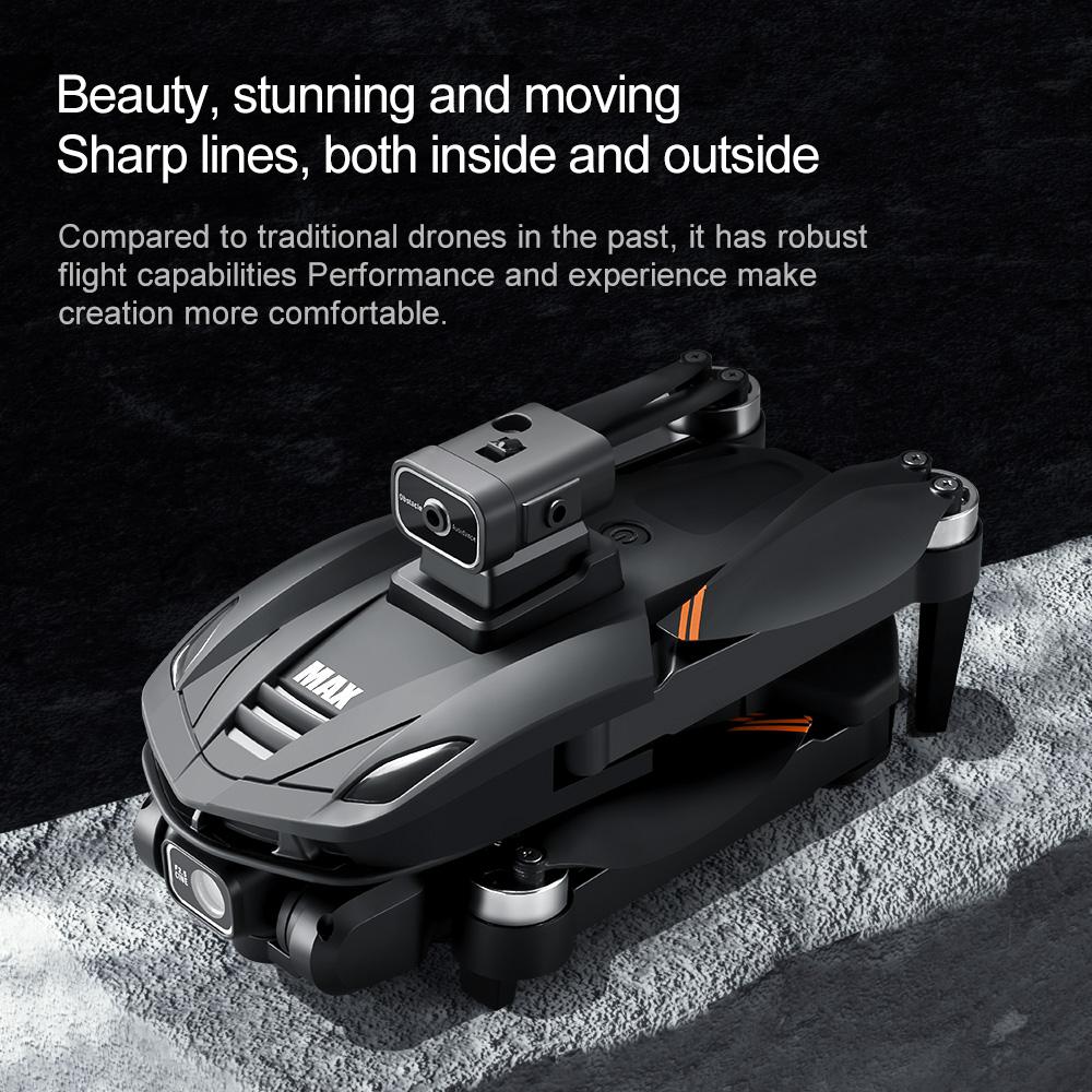 V168 MAX GPS Drone, 4K HD Dual Camera, 360° Smart Obstacle Avoidance, FPV Flight, Optical Flow Positioning, Quadcopter, Suitable for Adults and Beginners, HD Large Screen Remote Controller, 6-Axis Gyroscope, 2 Batteries + SD Card + Carrying Case Set