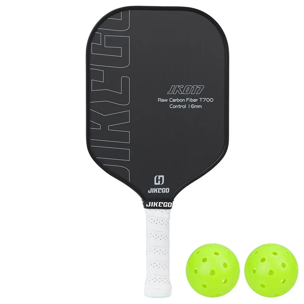 Pickleball Paddle, 1 Count Raw Carbon Fiber Pickleball Paddle with 2 Counts Balls, Professional Pickleball Equipment for Outdoor Sports