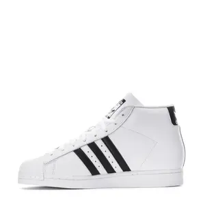 Adidas Pro Model Shoes - Men's, White, Athletic Sneakers with Black Detailing, Rubber Material, Closed Design, Ideal for Running and Casual Wear