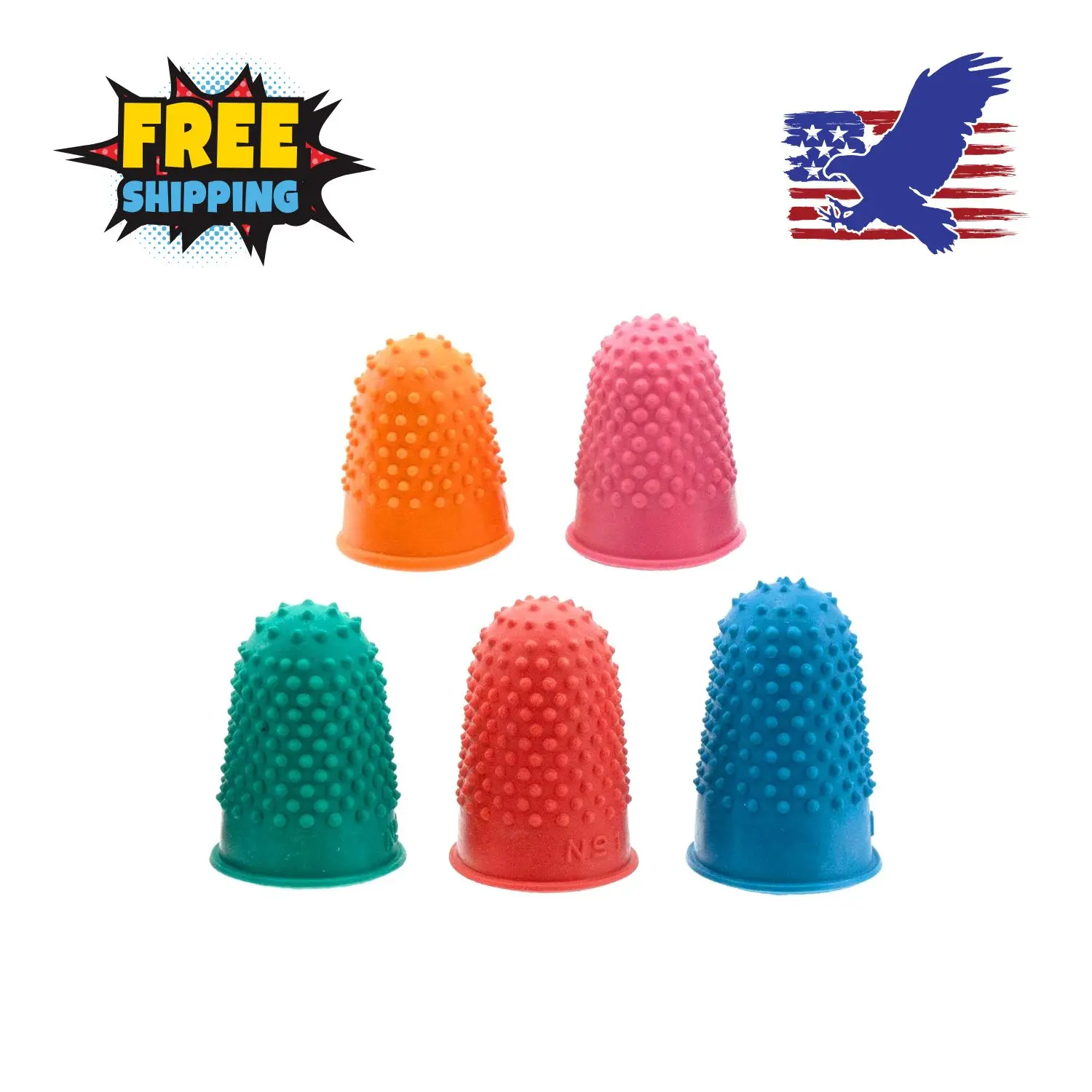 5 PCS Rubber Thimbles for Finger Tips Protection