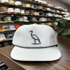 Heron Embroidered Rope Hat - Salt
