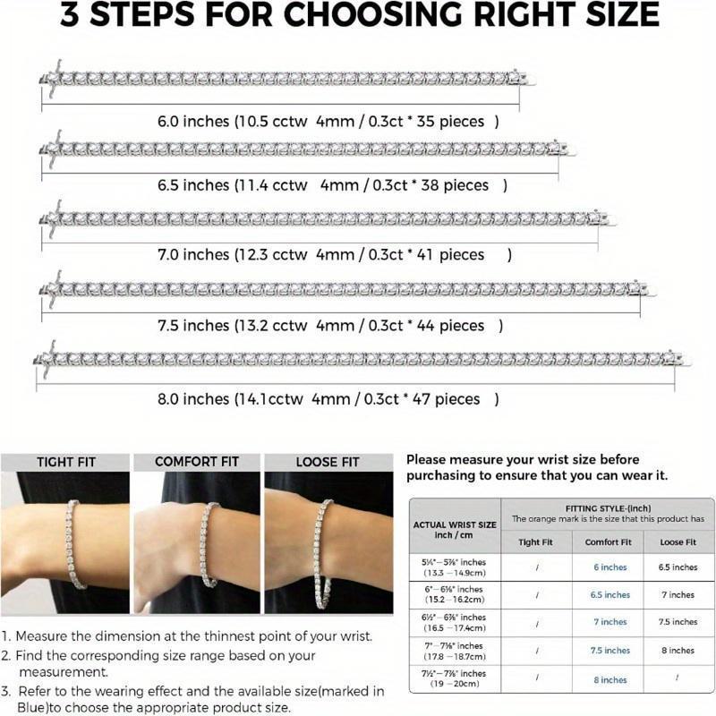 A Luxurious Moissanite Tennis Bracelet with a Carat Weight of 10.5-14, Made from 925 Silver, Featuring Stunning Round Cut Stones And a Secure Clasp. This Elegant Piece Is an Ideal Gift for Both Men And Women, Especially for Christmas