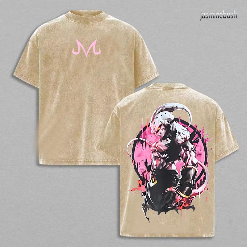 Goku Saiyan Unisex Washed outfits men women streetwear 80s 90s graphic washed tees cotton Anime tank tops  gifts