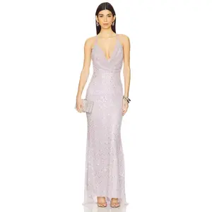 Michael Costello x REVOLVE Amaranta Embellished Gown in Lavender