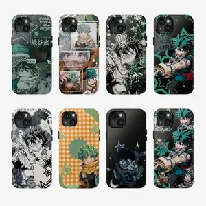 Deku Izuku Collage Tough Phone Case, Anime Fan Protective Cover, Compatible with iPhone 11-17 Pro Max/Plus and Samsung Galaxy S23-25