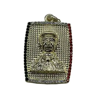 Gold-Filled Jesus Malverde Pendant - Elegant Design with Gold Finish, Ideal for Personal Use