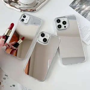 Makeup Mirror Phone Case with 2pack Screen Protector for iPhone 17promax 17AIR 16pro 15plus 14 13 12 11 Pro Max & Plus, Shockproof Protective Cover,Stylish and High-End Phone Case