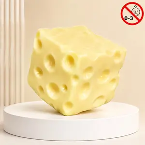 1 PC Cheese Squishy Stress Relief Toy, Soft Slow Rising Squeeze Fidget, Silent Sensory Desk Decor for Teens Adults Home Office Study