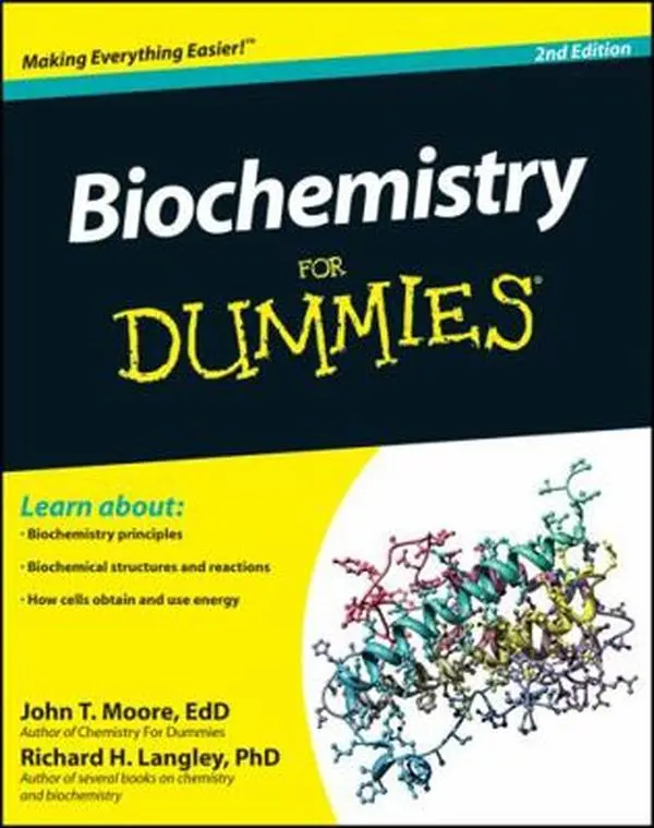 Used Copy - Biochemistry for Dummies Tutorial Book by John T. Moore (Paperback) - English Exam Prep Friendly Guide, 1.57 lbs