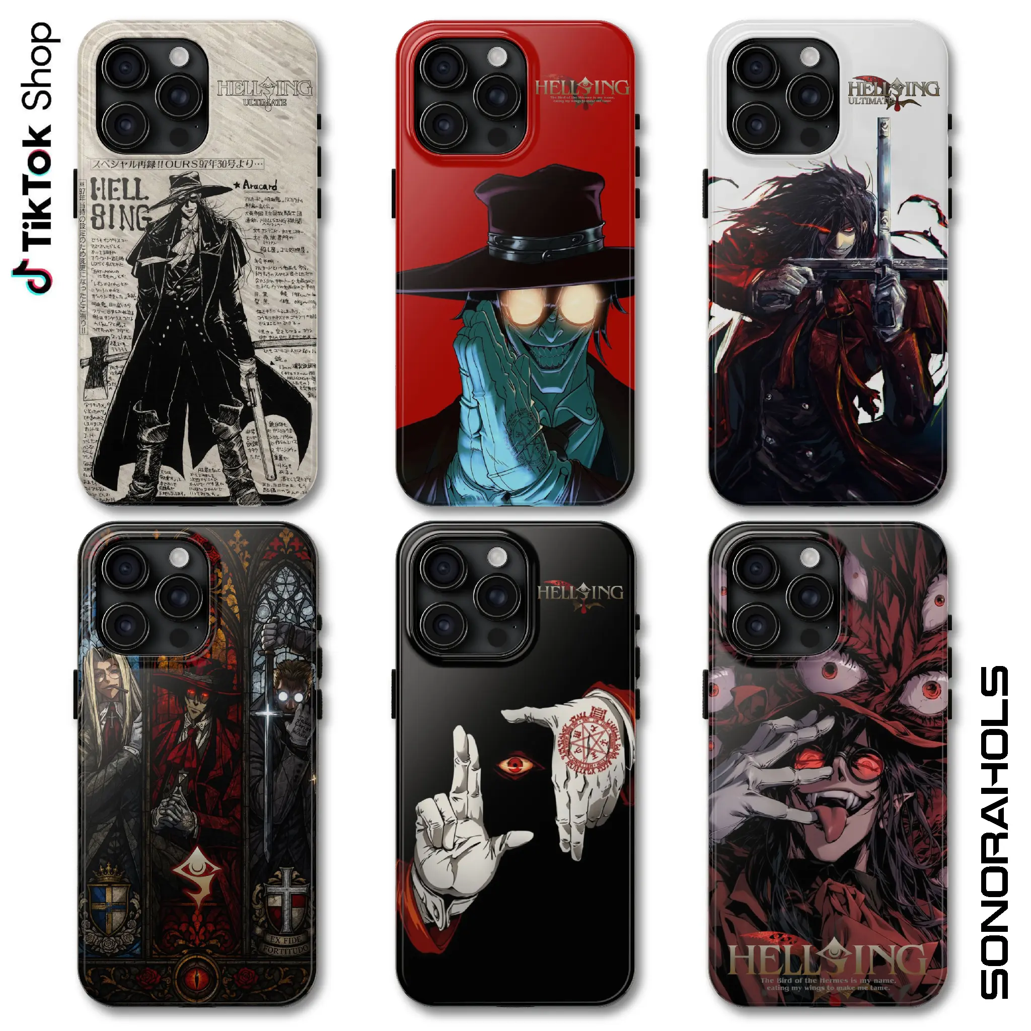 Hellsing Ultimate VOA Phone Case, Sir Integra Hellsing Alucard Seras Victoria Phone Cover, Millennium Iscariot Anime Manga 17 Air Pro Max