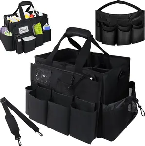 Cleaning Bag Cleaning  Organizer, Wearable Cleaning  with  & Handles for Cleaning Tool Organizers, Extra-Large Cleaning  Bag Adjustable Compartments for Housekeeping,Gardening