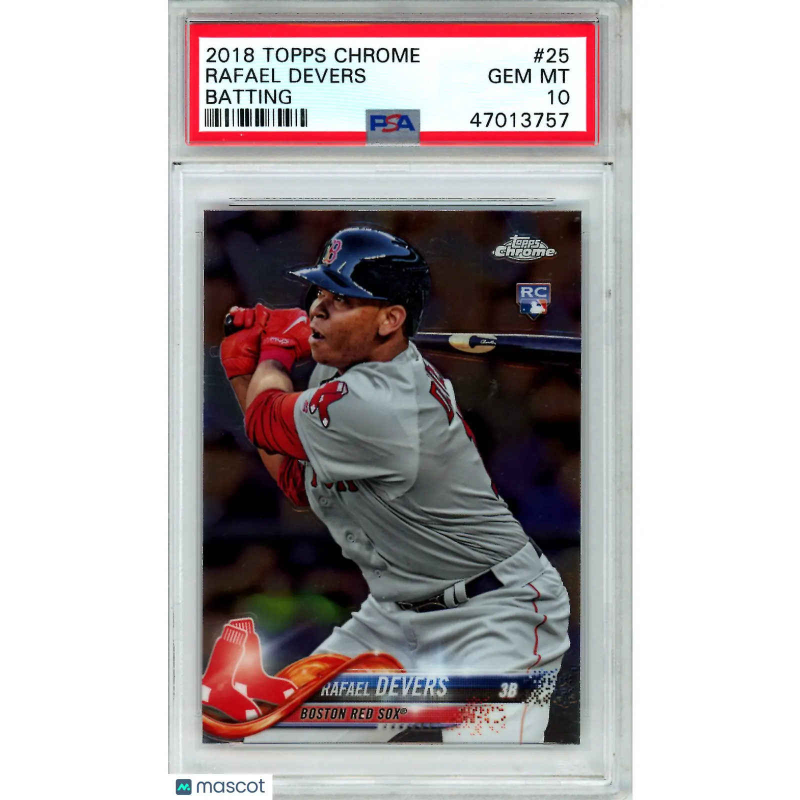 2018 Topps Chrome Rafael Devers Batting Rookie #25 PSA 10 GEM MINT Red Sox