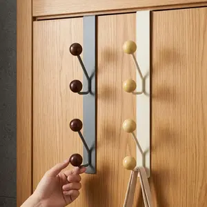 Door Back Hook, 2 Counts Punch Free Over The Door Hook, Multifunctional Hook for Clothes, Hat, Scarf, Tie, Home Organizer for Bedroom
