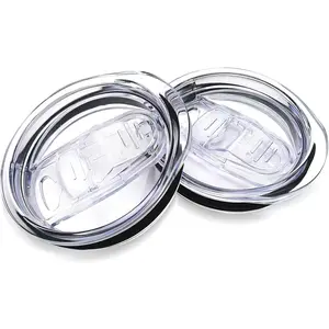 20oz Skinny Tumbler Replacement Lids 2 Pack,Spill Proof Splash Resistant Silicone Sliding Covers,Straw Friendly, BPA Free