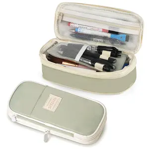 2025 Large Capacity Pencil Case Pouch Cute Aesthetic Big Capacity Zipper Pencil Cases Pen Portable Office Stationery Makeup Bag Desk Organizer for School Student College Adults