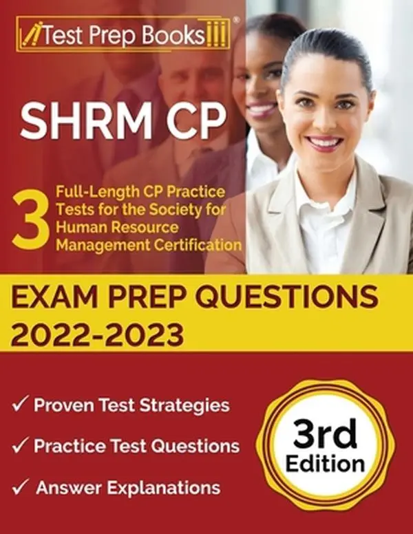 USED Book - SHRM CP Exam Prep Questions 2022-2023: 3 Full-Length CP Practice Tests for the Society for Human Resource Management Certification [3rd Edition] by Rueda, Joshua (Paperback) - english