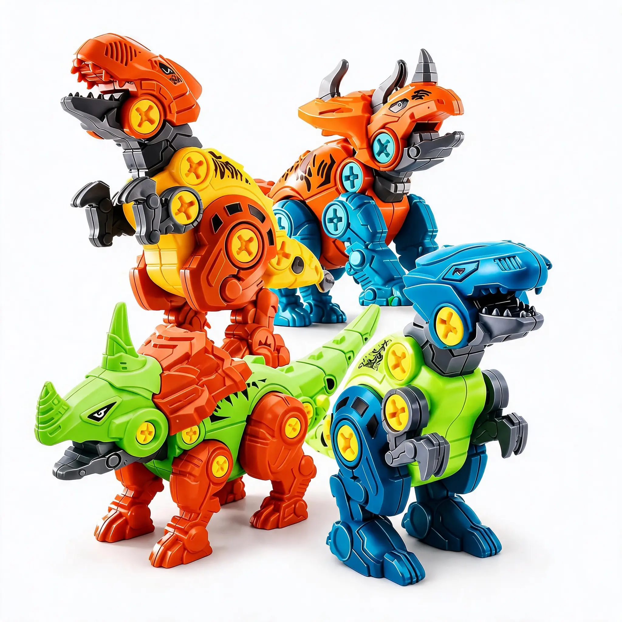 Take Apart Dinosaur Toys for Kids,4-Pack with Screwdriver, Screws & Movable,Easy Assembly,Mini Simulation Dinosaur Toys,jumbo t-rex dinosaur figure toys,Birthday, Christmas,New year desktop ornament gift for boys and girls