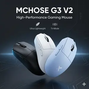 MCHOSE G3 V2 Wireless Gaming Mouse - PAW3395 Sensor, Tri-Mode Connection, 59g Ultra-Light, 26000 DPI, 800mAh Battery, Omron Switches