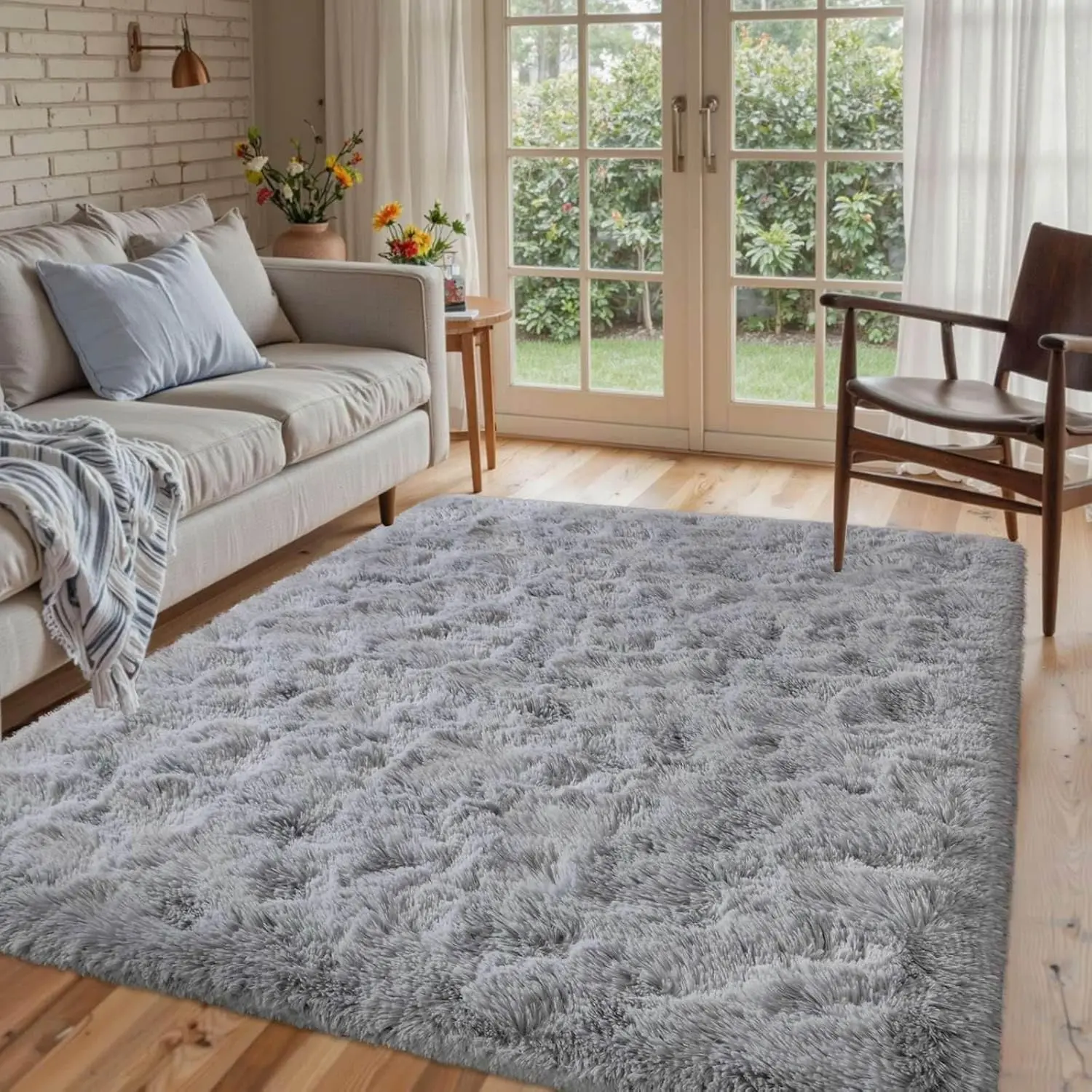 Fluffy Furry Shag High Pile Area Rug - Shaggy Cozy Decorative Floor Mat, Durable Modern Indoor House Decor Rugs for Bedroom