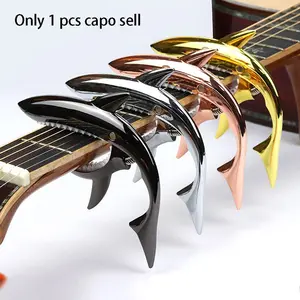 Shark Tuner Clamp for Acoustic Guitar, Universal Metal Capo for Electric Guitar, String Pressing Tuner Clamp, 108*101.5mm Size