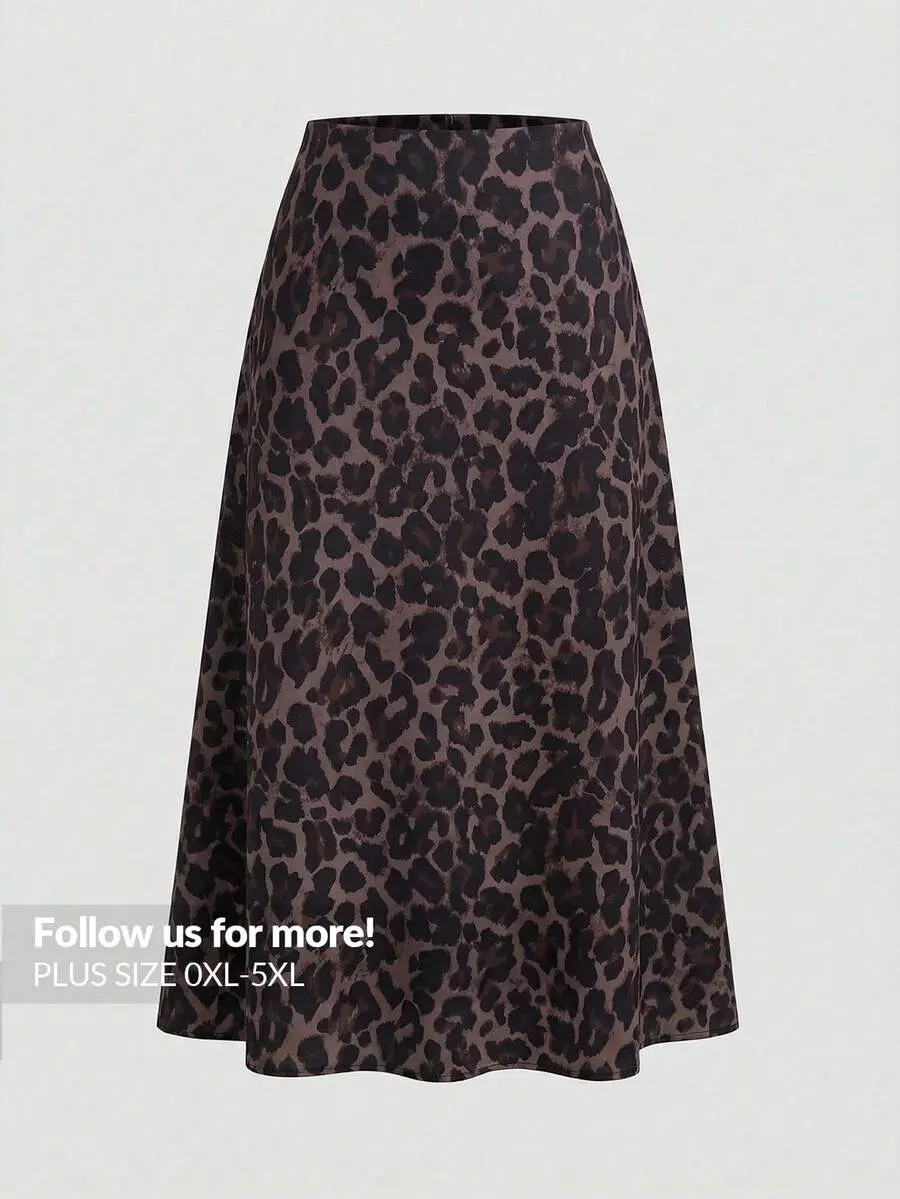 HANNA x Firerie Plus Size Summer Fashion Leopard Print Skirt