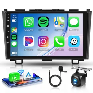 9-Inch 4-Core 64G Upgraded Android 15 Car Video Player for Honda CRV 2007-2011, Car Stereo with Wireless CarPlay, Android Auto, GPS, WiFi, Bluetooth, SWC, Backup Camera Support, Father's Day Gift