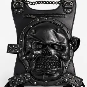Skull Chain Backpack – Premium Gothic Designer Travel Bag SKU: 3225