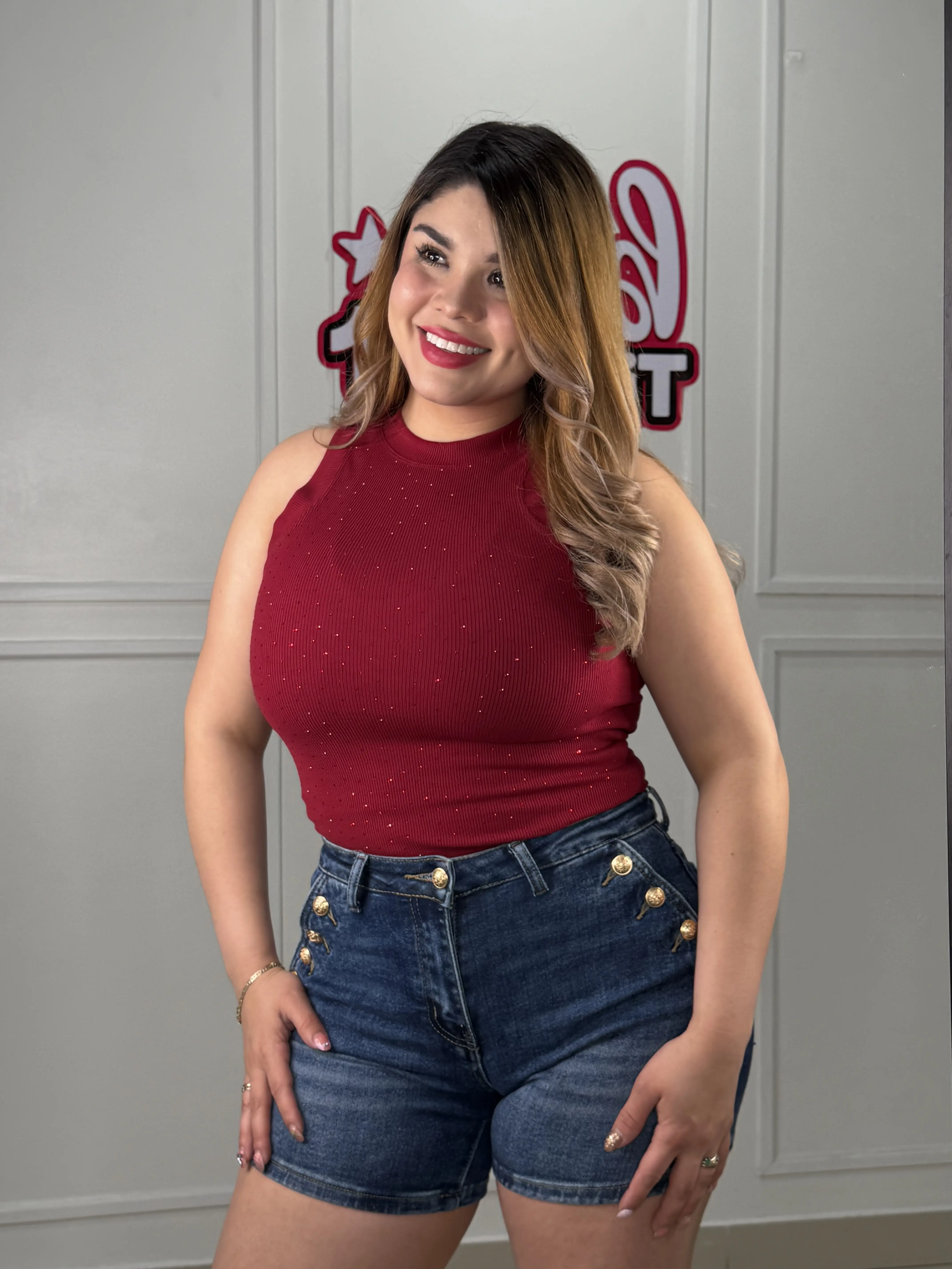 Nadia's Rhinestone Top - True To Size