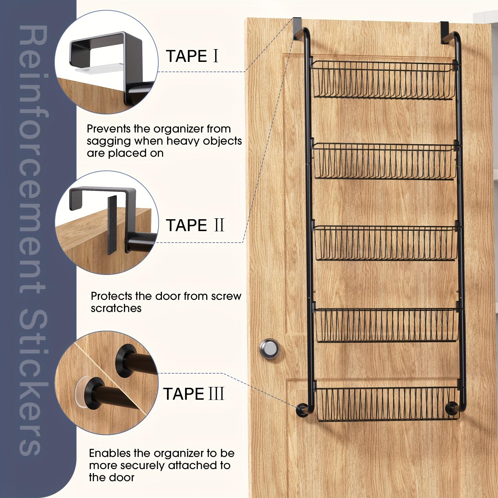 6/8 Shelves - Over The Door Food Pantry Organizer -  Space-Saving Organizer - Ideal For Spice And Food Storage