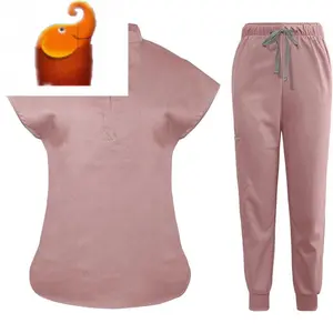 Scrubs Set for Women Nurse Uniform Jogger Suit Stretch & Pants with Multi Pocket for Nurse Esthetician Workwear  pan