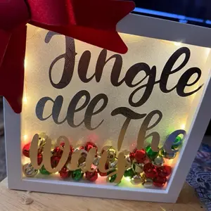 Christmas Boxes with Glittering "Jingle All The Way" Decor and Red Bow for Festive Season
