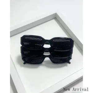 Buy 3 get 1 free (total 4 items) - Vision Correction Pinhole Sunglasses – Bifocals Look, Natural Vision Supportblack pinhole glasses, unisex, minimalist, lightweight, trendy