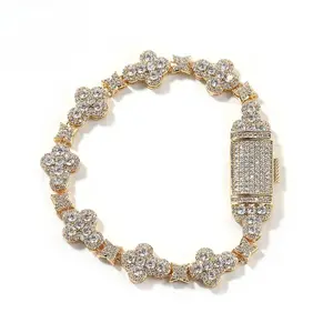 New Hip-Hop 10mm Cross Pattern Zircon Bracelet | Hip-Hop Style | Rock Style | Fashion Accessories | Zircon Bracelet | Party Jewelry | Ideal Gift | Unisex |