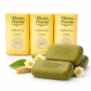 Heno De Pravia Original Scented Bath Soap Cleanser - Classic Spanish Aroma, Traditional European Body Care Bar with Rich Lather, Gentle for Daily Bath & Hand Washing (3-Pack)