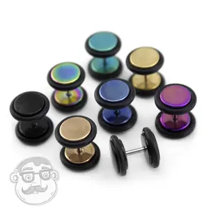 16G Stainless Steel Color Fake Plugs
