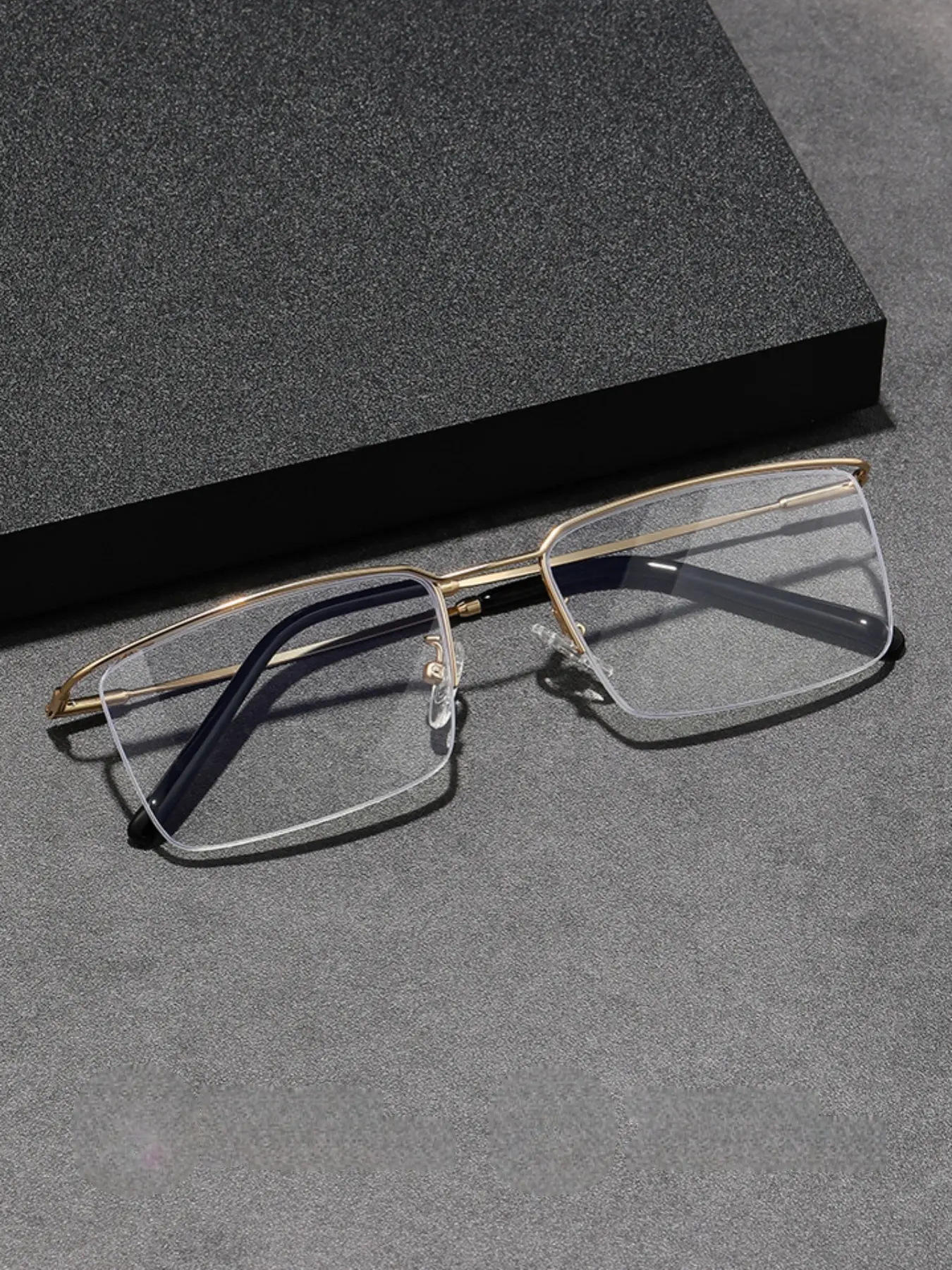 Simple Anti-blue Light Semi-rimless Metal High Quality Eyeglasses for Everyday Use, Basic Frame Minimalist, High-End Business Style, Fashion Lightweight Durable Glasses, Trendy Casual Glasses