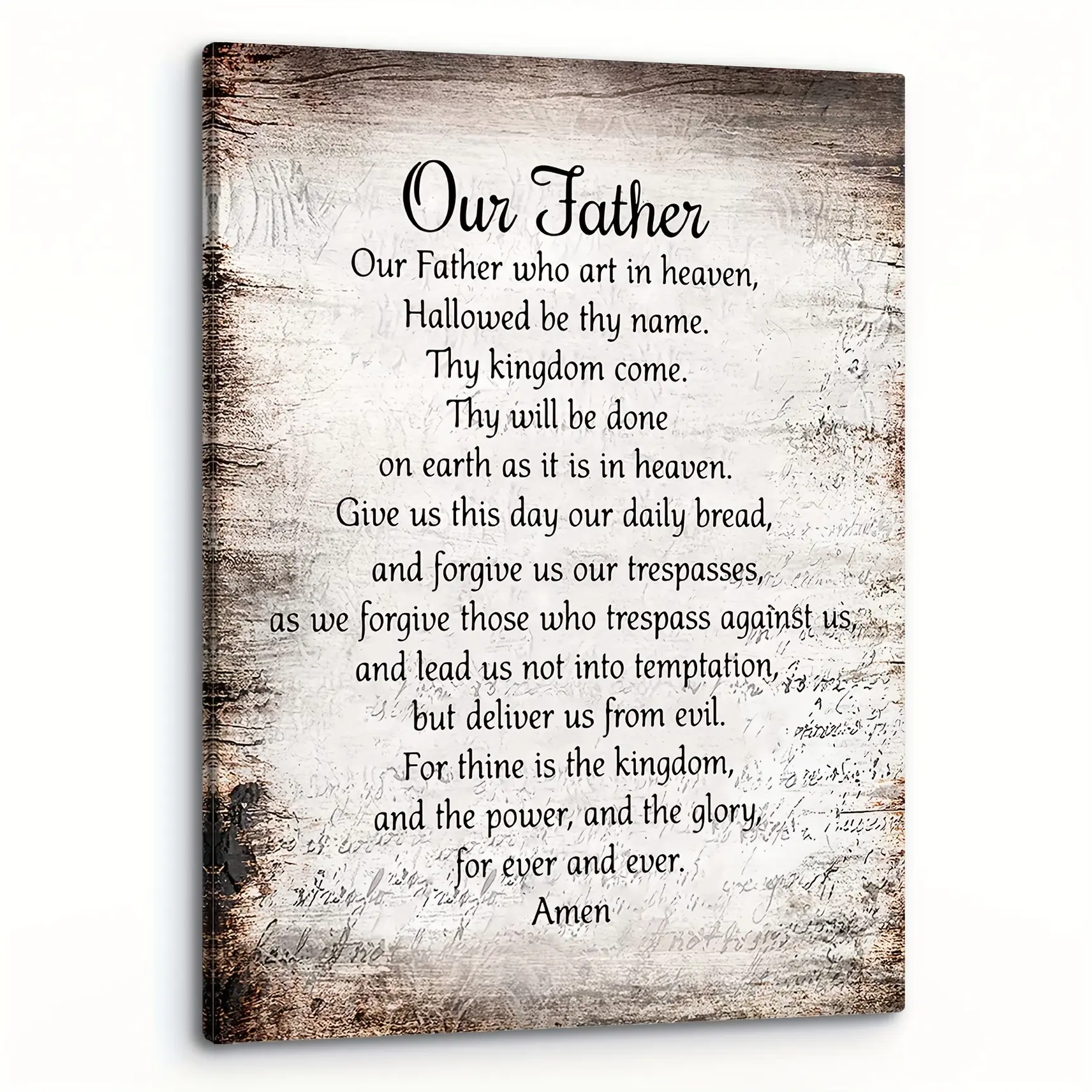 1pcs wood frame canvas painting, lord's prayer for wall decoration, wall decor, inspirational quotes scripture print wood frame canvas painting room office church decor