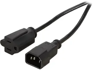 C2G 03132 18 AWG Monitor Power Adapter Cord - IEC320C14 to NEMA 5-15R, TAA Compliant, Black (3 Feet, 0.91 Meters)