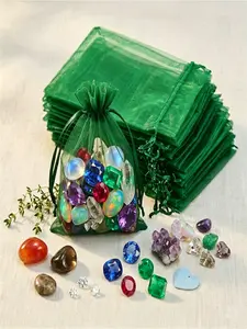 30-Pack Organza Storage Bags, 4x6 Inches, Transparent Drawstring Bags, Ideal for Jewelry, Travel, Candy, Party Mesh Storage