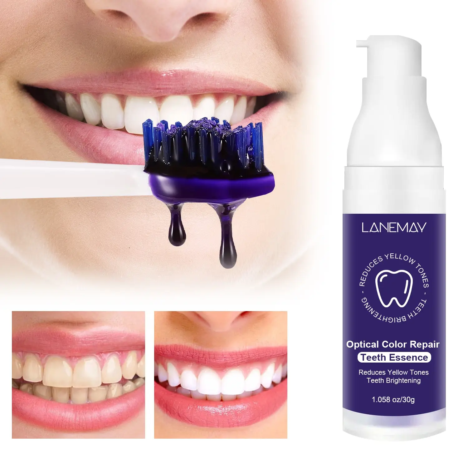 Purple Deep-Cleaning Whitening Toothpaste With Natural Ingredients, Protects Gums And Eliminates Bad Breath, Brightening Toothpaste