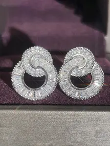 Women's Elegant Rhinestone Decorated Bling Dangle Earrings (1 Pair), Exquisite Trendy Dangle Earrings, Fashionable Jewelry for Women for Daily & Party Decoration, High Quality Earrings