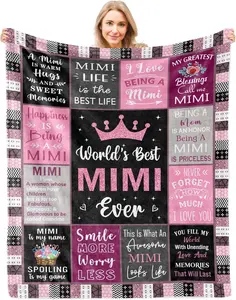 Mimi Gifts, Gifts for Mimi/Grandma, Grandma Gifts, Best Mimi Ever Gifts from Grandkids, Mimi Blanket, Mimi Gifts for Grandma, Mimi Birthday Gifts, Grandmother/Nana/Gigi/Granny Gifts